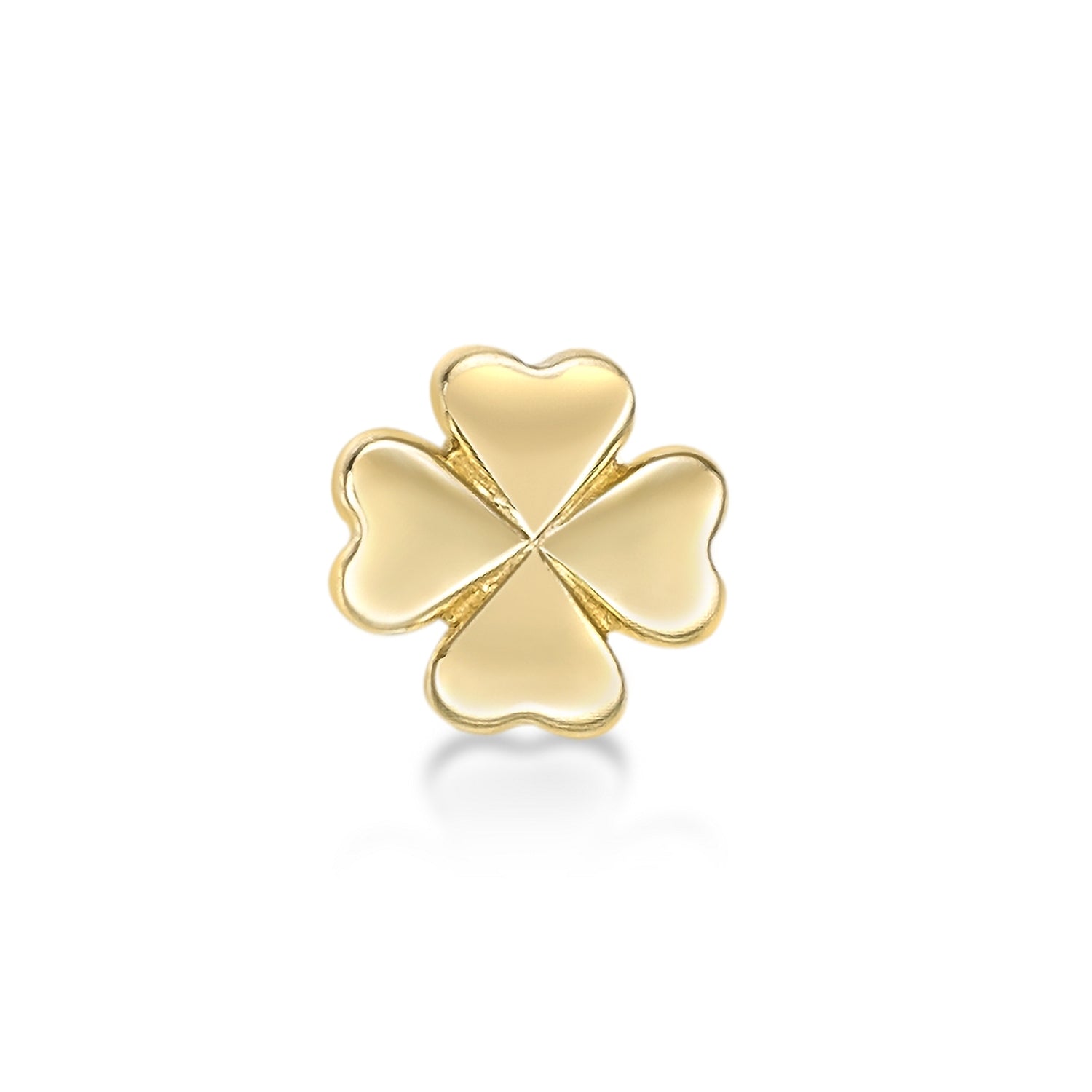 10K Gold Screw Clover Nose Ring - 20G