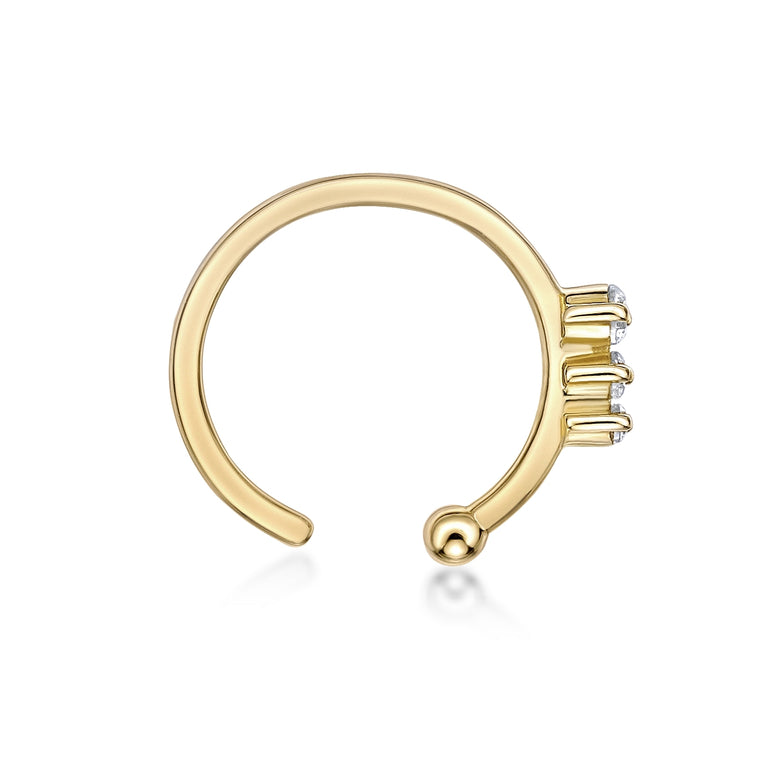14K Gold Three-Stone Multi-Purpose Clicker - 20G