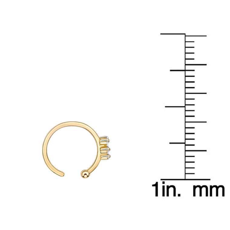 14K Gold Three-Stone Multi-Purpose Clicker - 20G