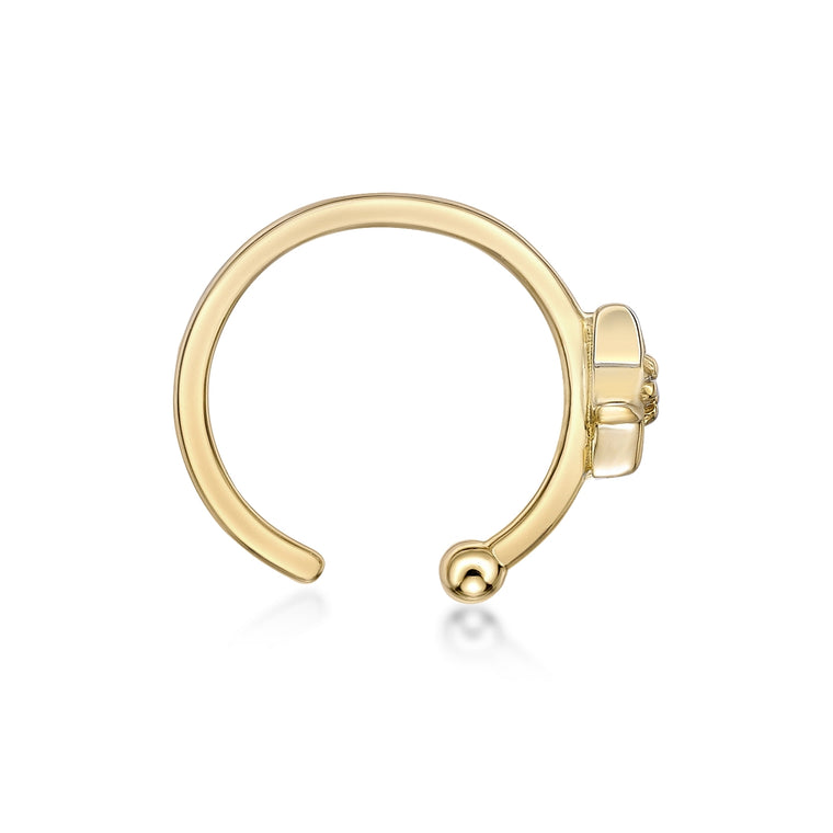 14K Gold Star Nose Hoop - 20G