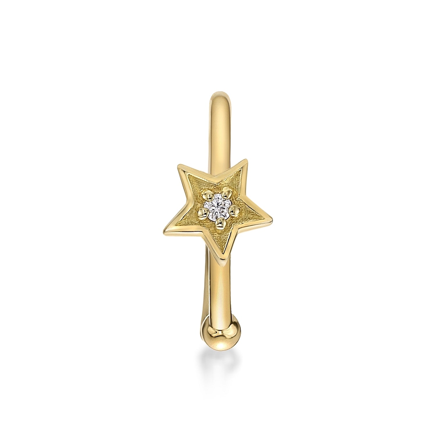 14K Gold Star Nose Hoop - 20G