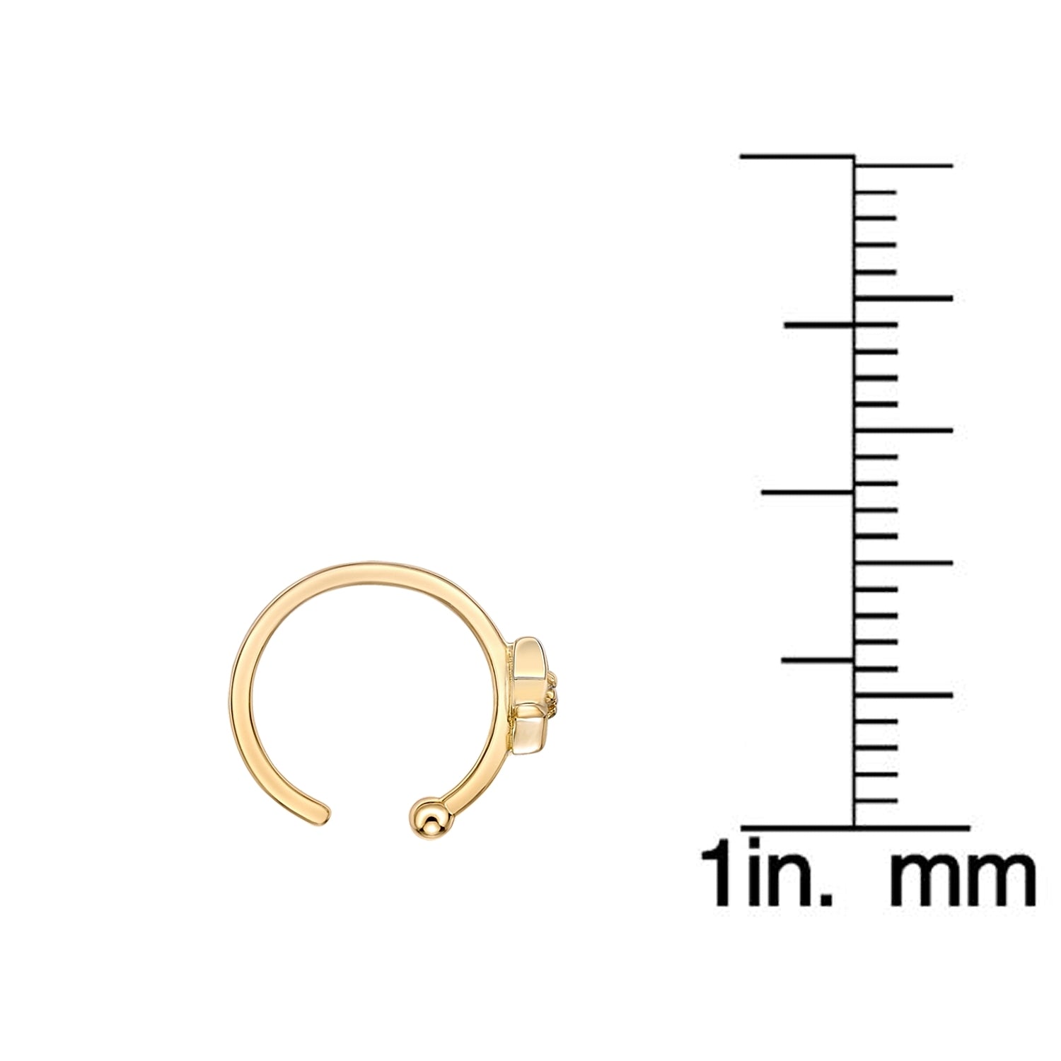 14K Gold Star Nose Hoop - 20G