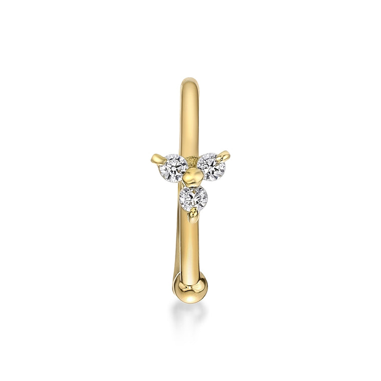 14K Gold Triangle Nose Hoop - 20G