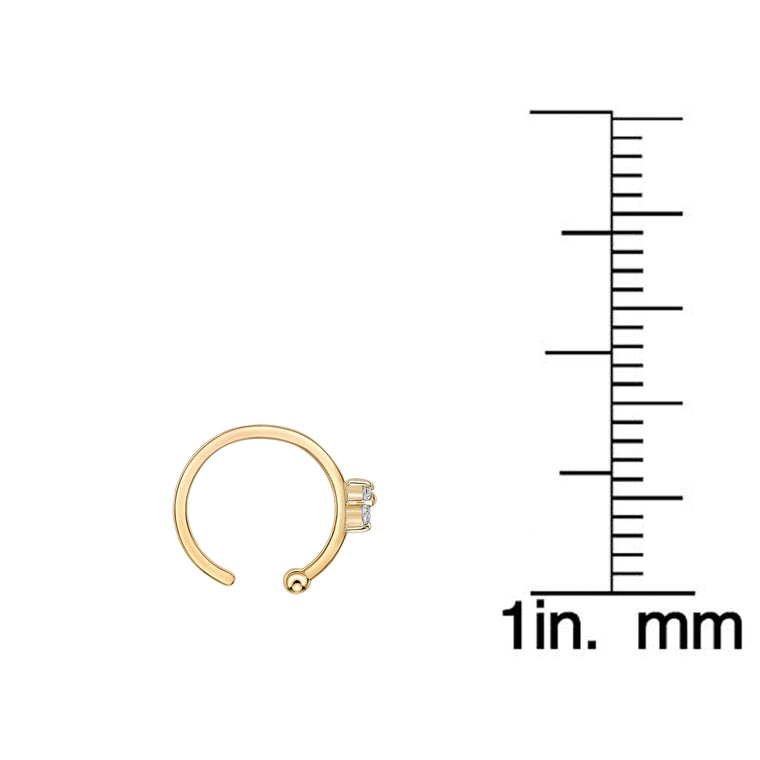 14K Gold Triangle Nose Hoop - 20G