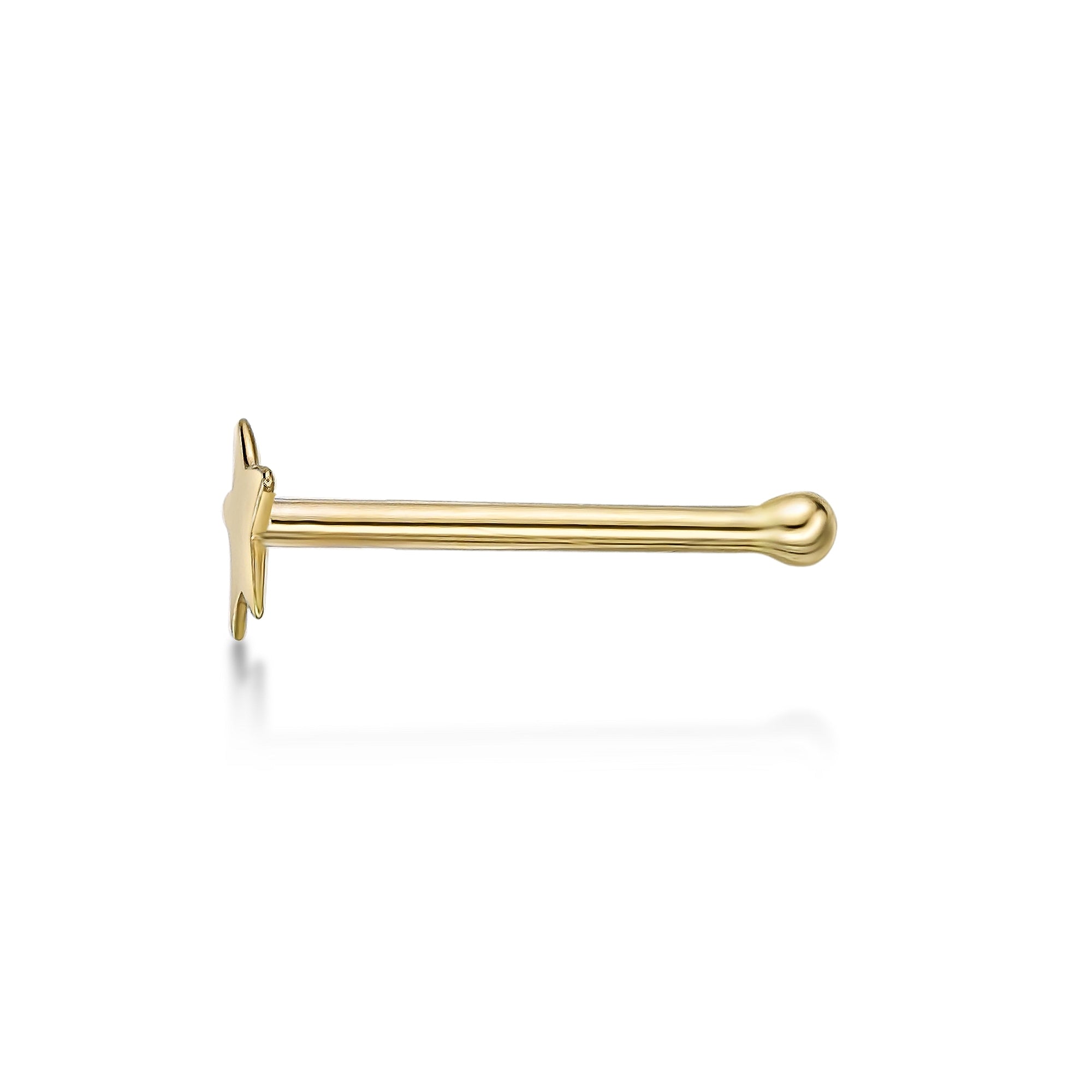 14K Gold Star Nose Stud - 20G