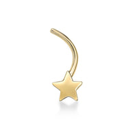 14K Gold Screw Star Nose Ring - 20G