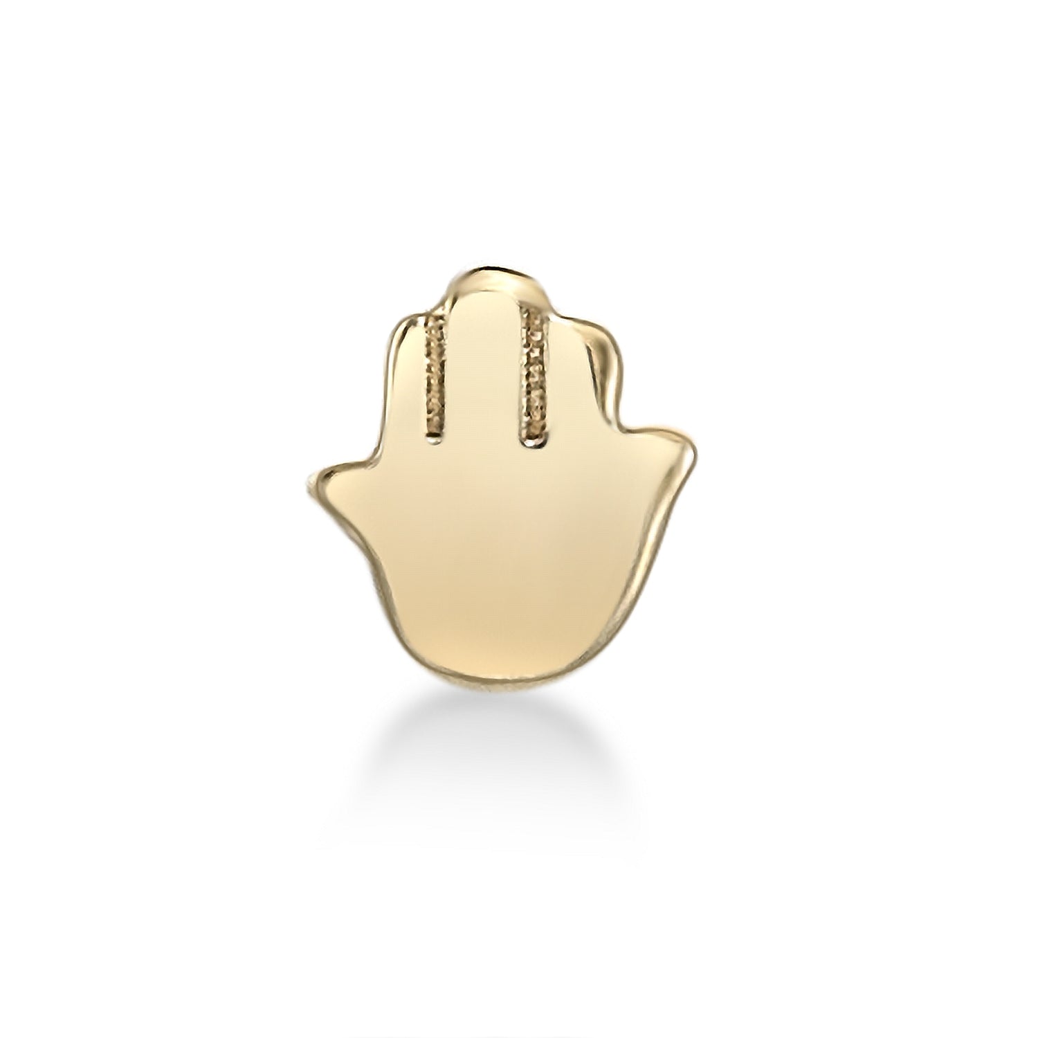 14K Gold Hamsa Nose Stud - 20G