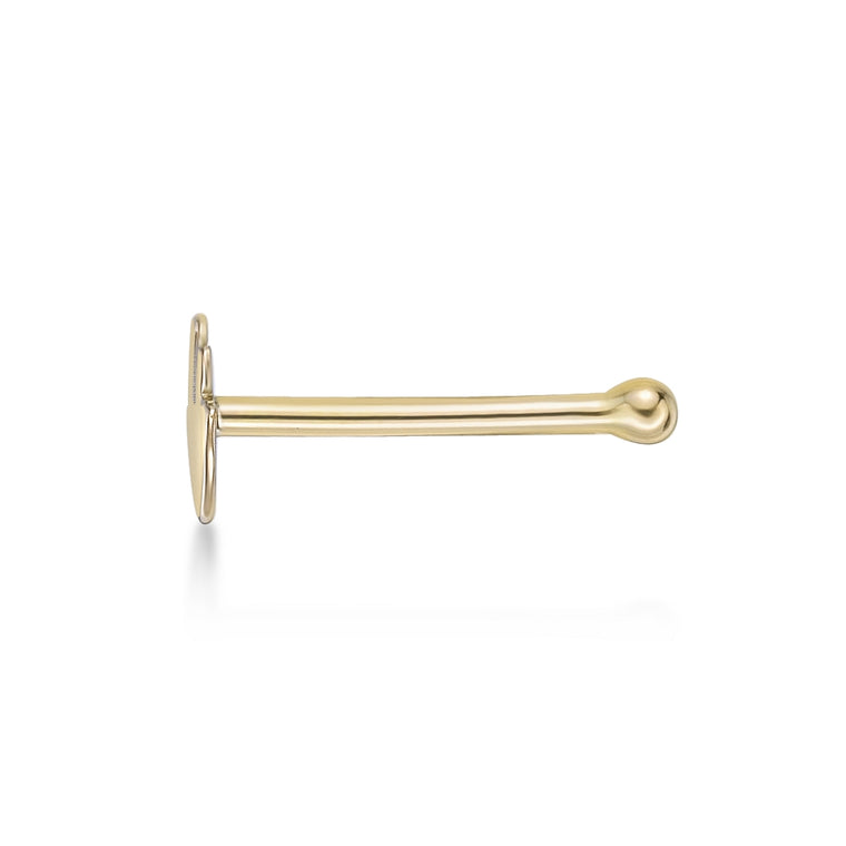 14K Gold Hamsa Nose Stud - 20G