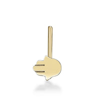 14K Gold L-Shaped Hamsa Nose Ring - 20G