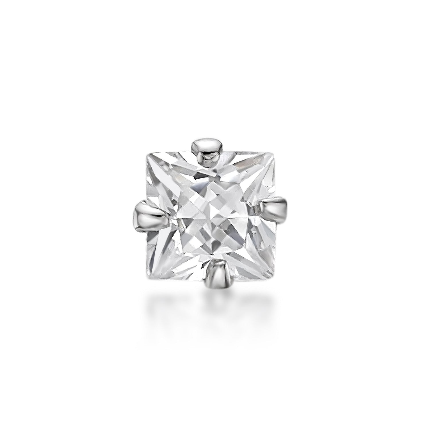 14K Cubic Zirconia Nose Stud - 20G