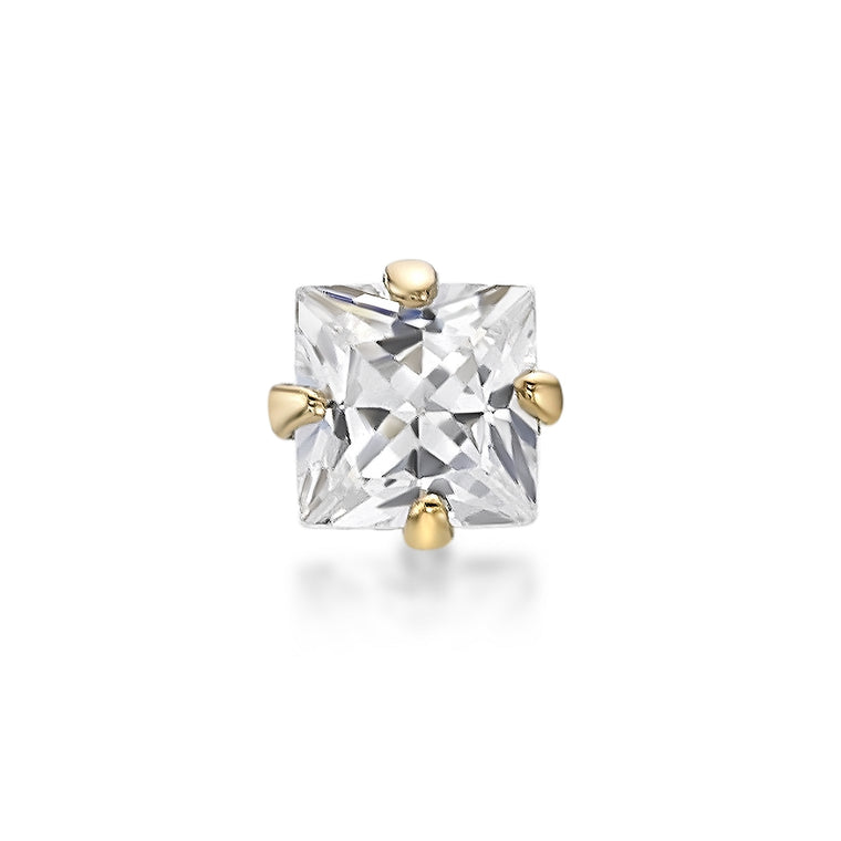 14K Cubic Zirconia Nose Stud - 20G