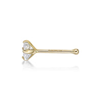 14K Cubic Zirconia Nose Stud - 20G
