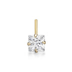 14K L-Shaped Cubic Zirconia Nose Ring - 20G