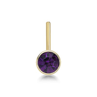 14K L-Shpaed Purple Swarovski Nose Ring - 20G