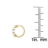 14K Beaded Hoop Nose Ring - 20G