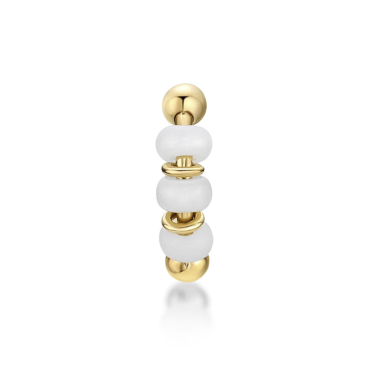 14K Beaded Hoop Nose Ring - 20G