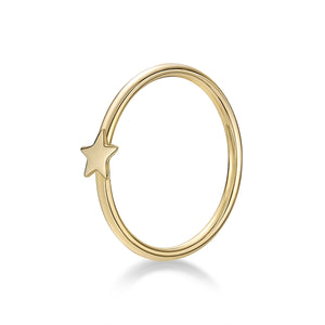 14K Star Hoop Nose Ring - 20G