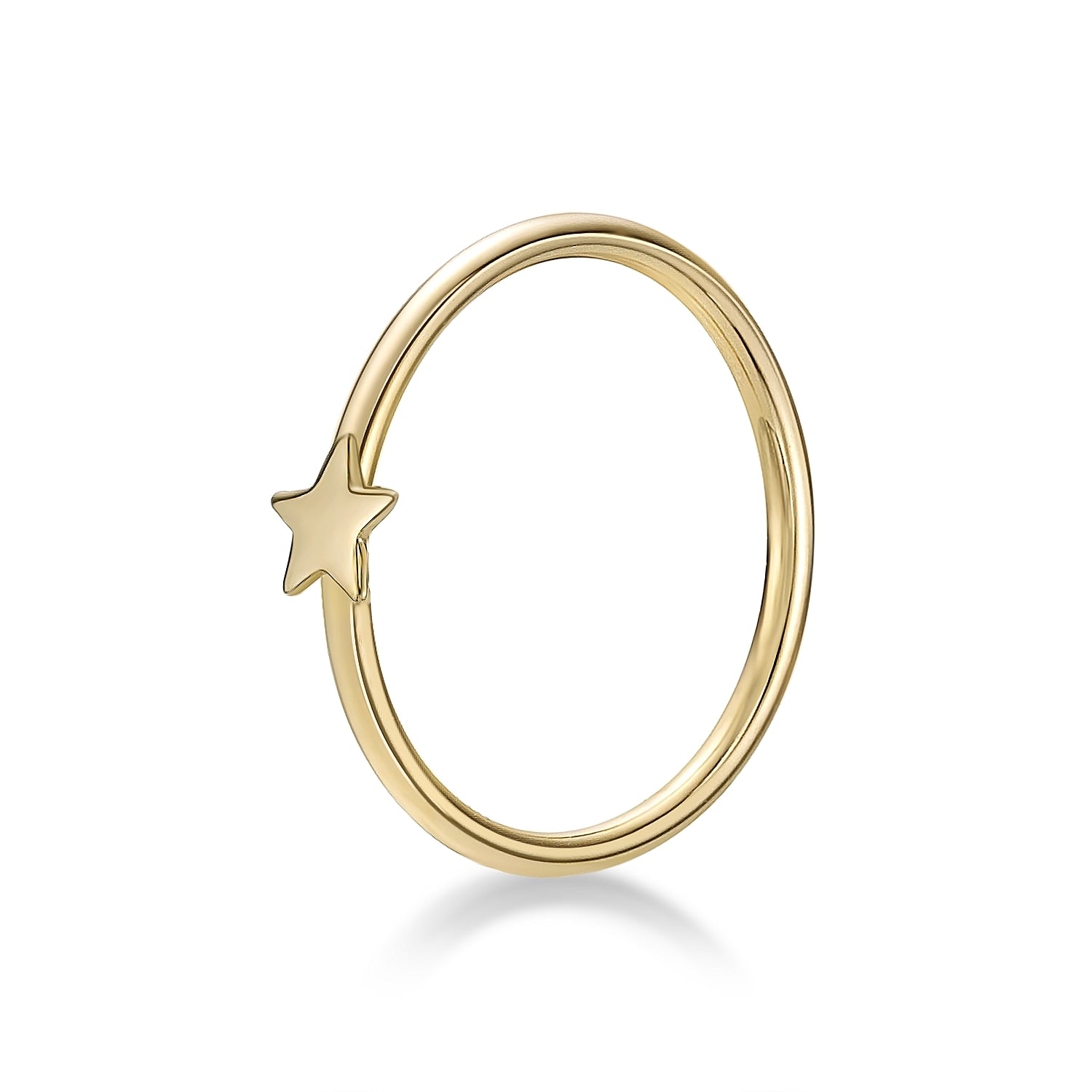 14K Star Hoop Nose Ring - 20G