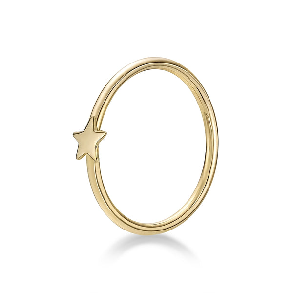 14K Star Hoop Nose Ring - 20G