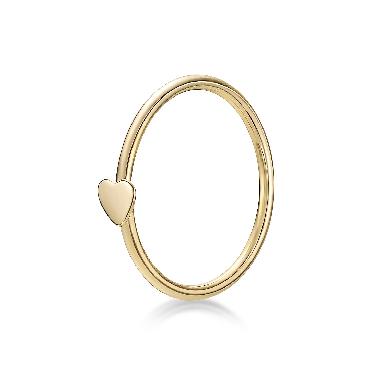 14K Heart Hoop Nose Ring - 20G