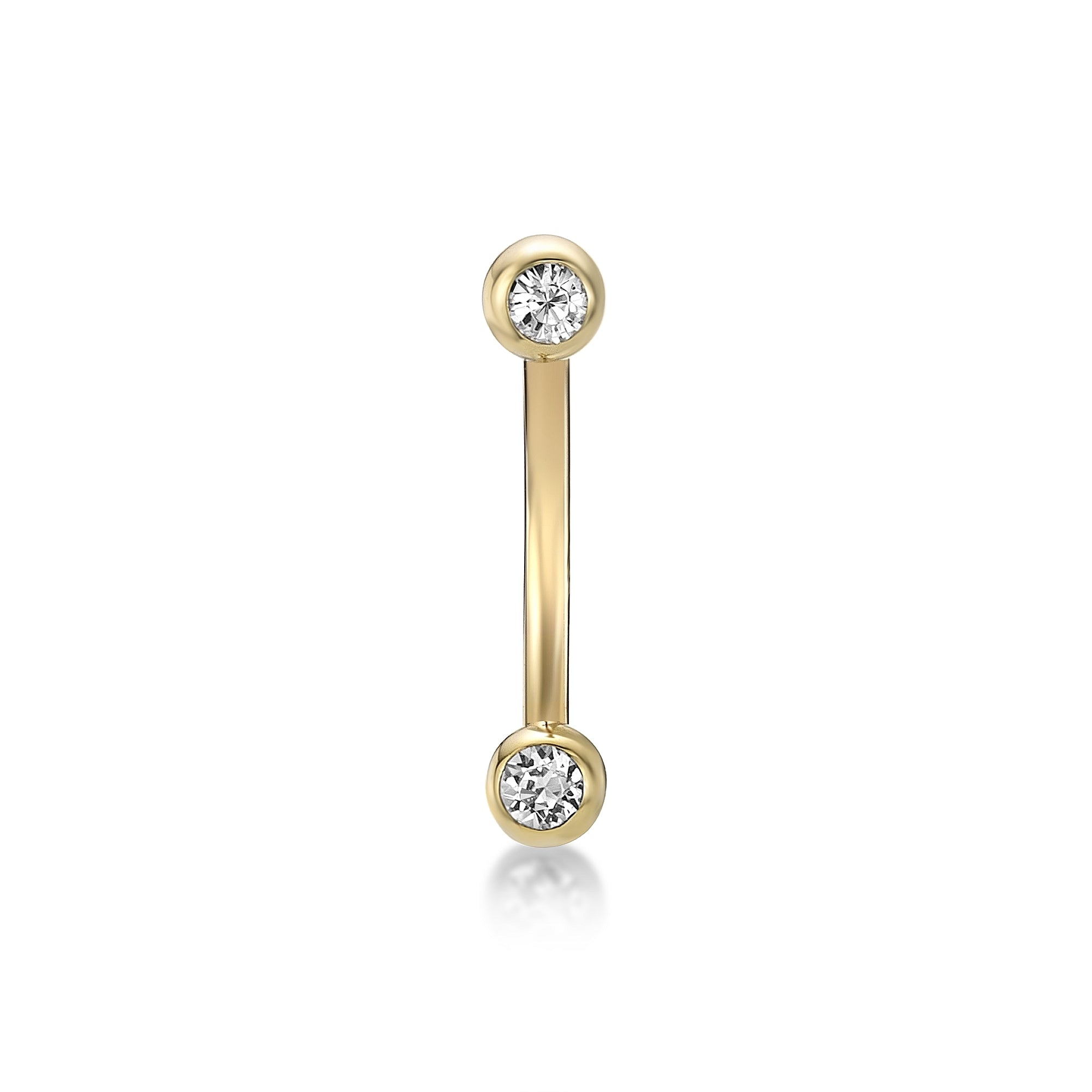 Banana Pin CZ Ball Eyebrow Piercing - 14G