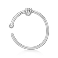 14K Gold Diamond Nose Hoop - 22G