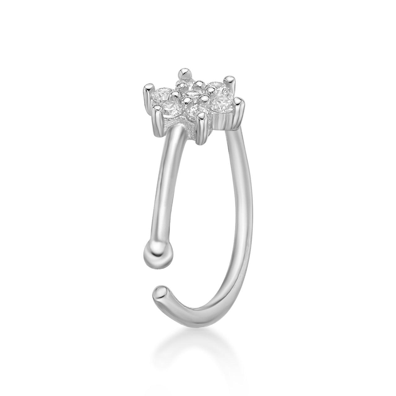 14K FlowerOpen Hoop Nose Ring - 22G