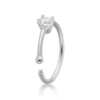 14K Gold Cubic Zirconia Nose Hoop - 22G