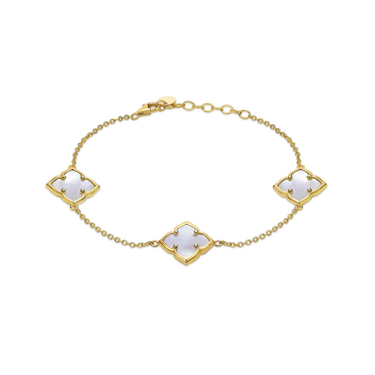 Flora Petite Three-Station Flower Bracelet