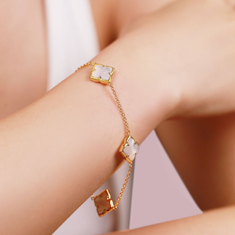 Flora Petite Three-Station Flower Bracelet