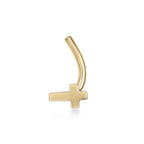 14K Crossed Curved Nose Ring - 20G
