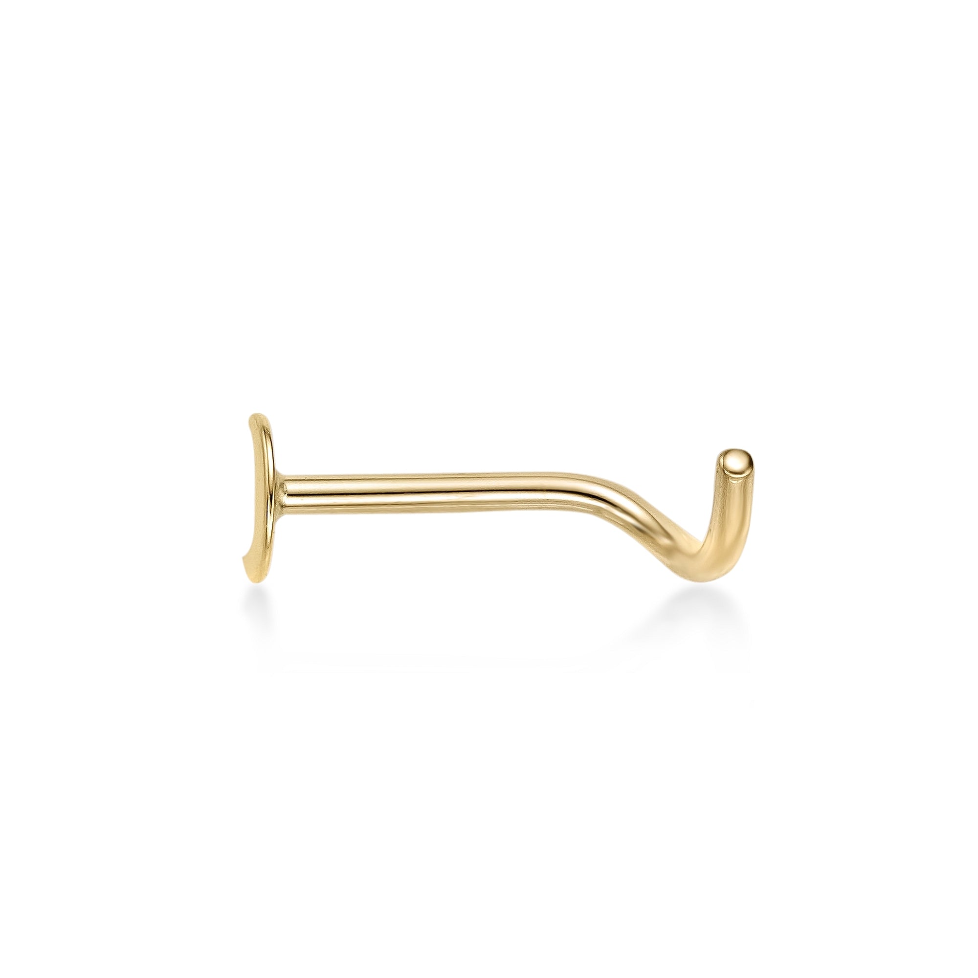 14K Moon Curved Nose Ring - 20G