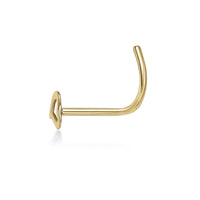 14K Heart Curved Nose Ring - 20G