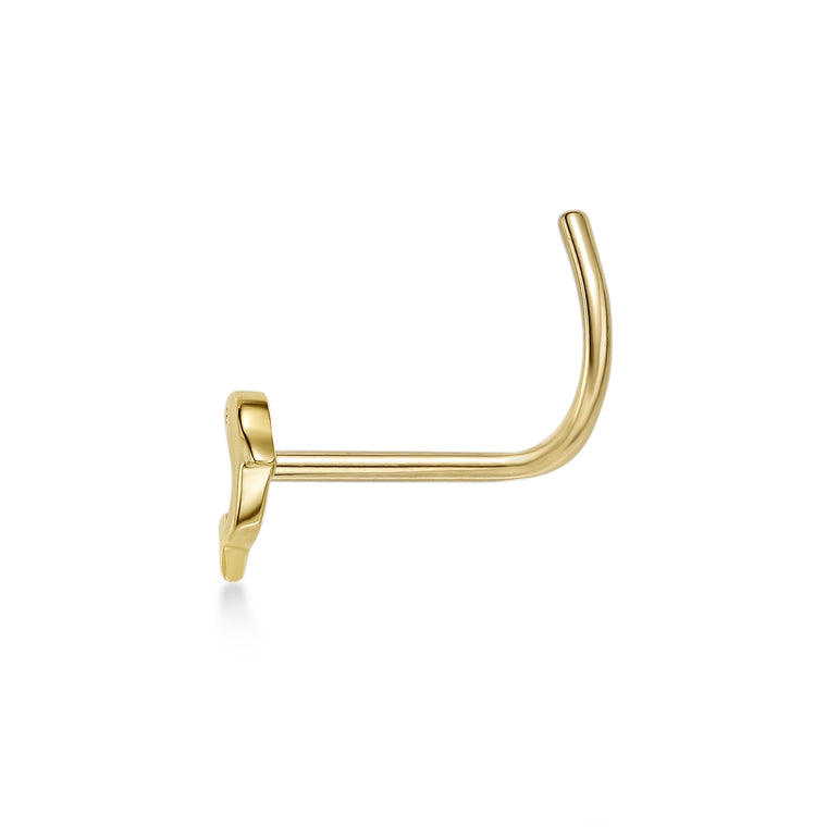 14K Dolphin Curved Nose Ring - 20G