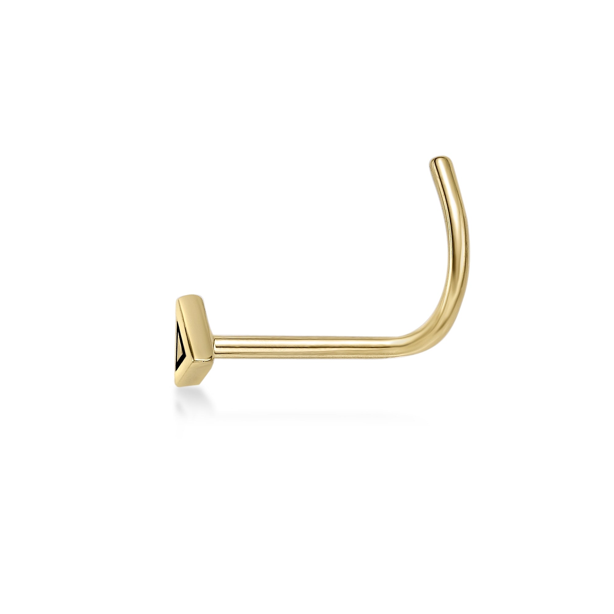 14K Triangle Curved Nose Ring - 20G