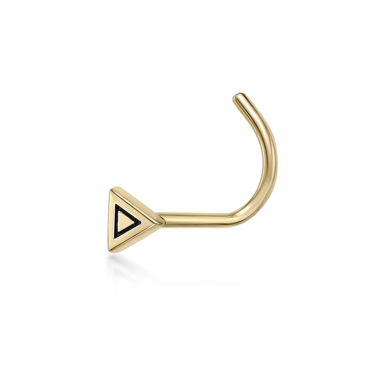 14K Triangle Curved Nose Ring - 20G