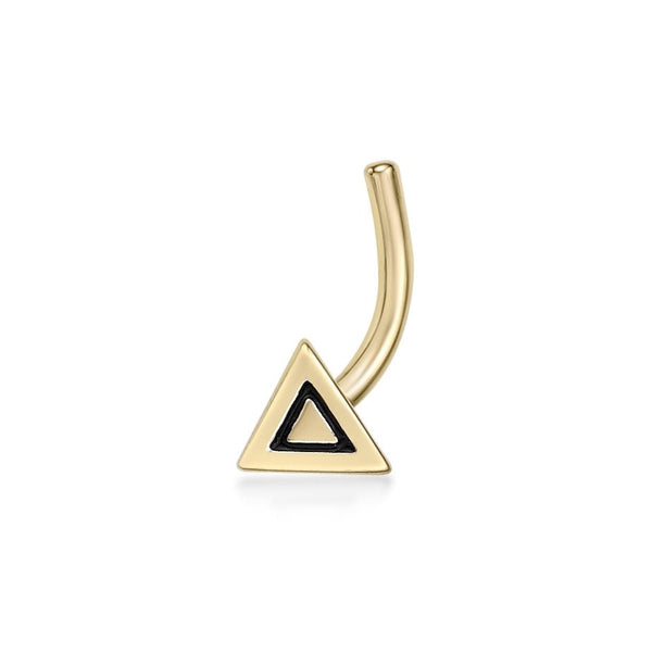 14K Triangle Curved Nose Ring - 20G