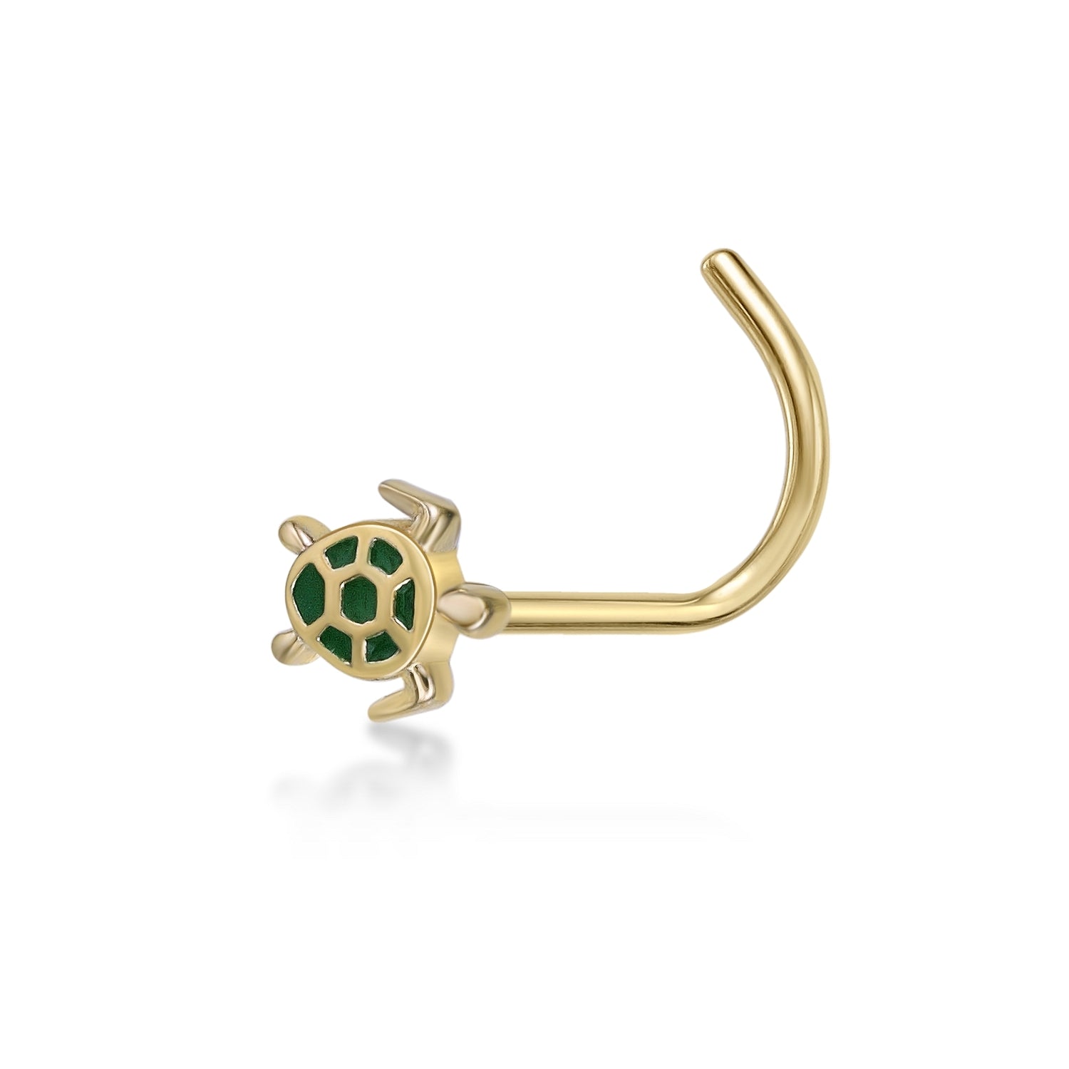 14K Turtle Curved Nose Ring - 20G