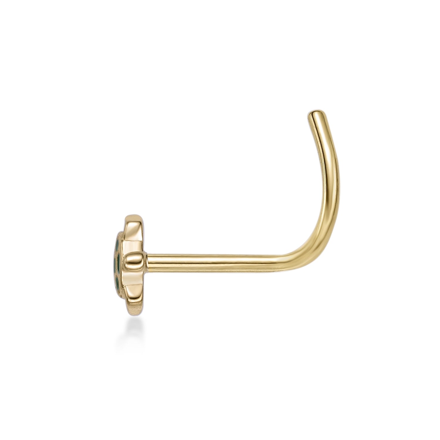 14K Turtle Curved Nose Ring - 20G