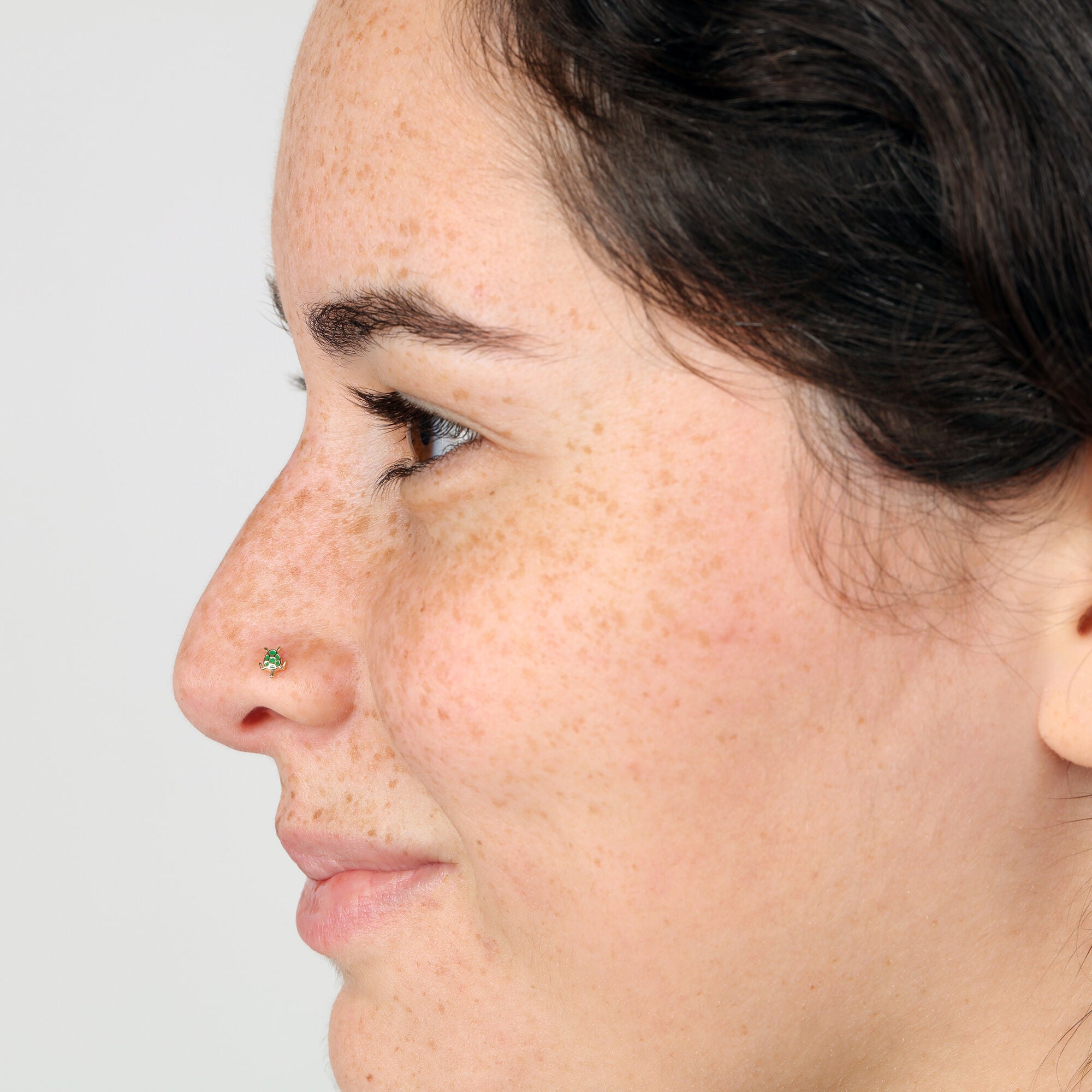 14K Turtle Curved Nose Ring - 20G