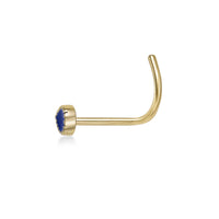 14K Teardrop Curved Nose Ring - 20G