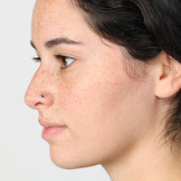 14K Teardrop Curved Nose Ring - 20G