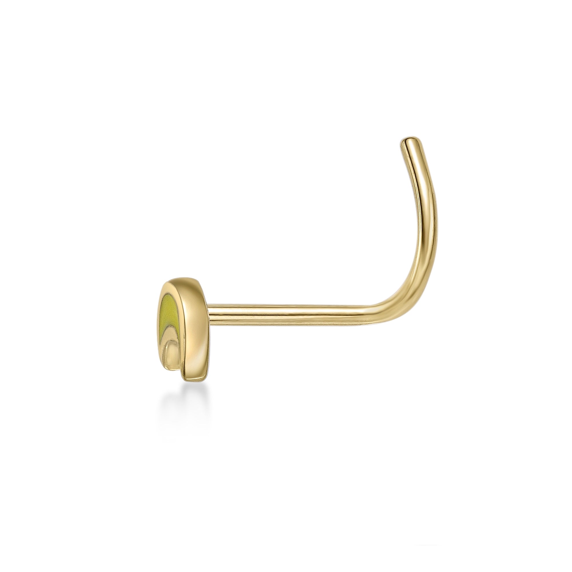 14K Moon Curved Nose Ring - 20G