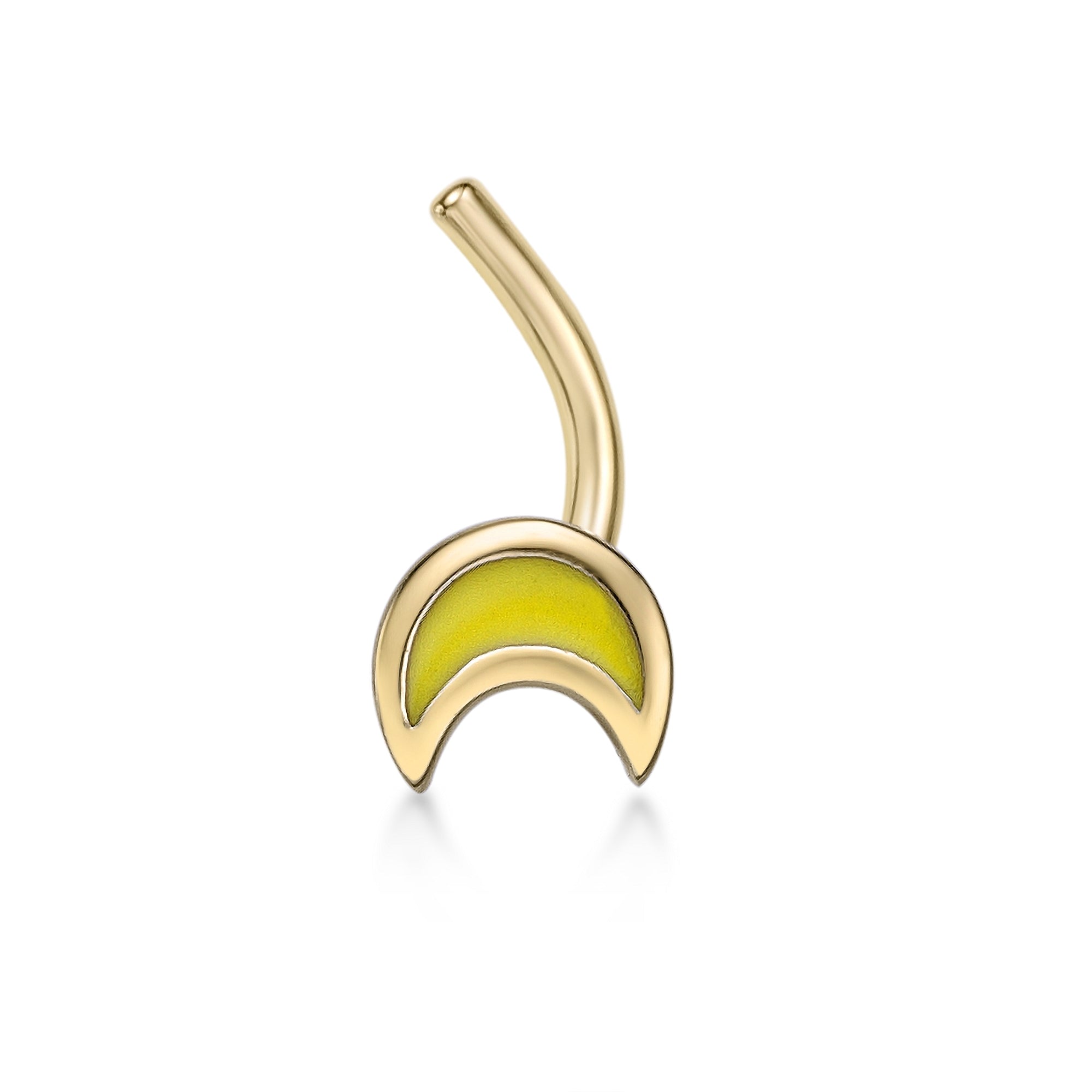 14K Moon Curved Nose Ring - 20G