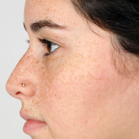 14K Cubic Zirconia Cross Curved Nose Ring - 20G