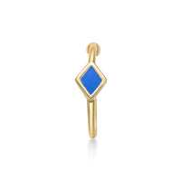 14K Open Hoop Heart Curved Nose Ring - 20G