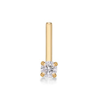 14K Gold L-Shaped Diamond Nose Ring - 18G