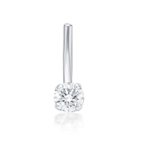 14K Gold L-Shaped Diamond Nose Ring - 18G