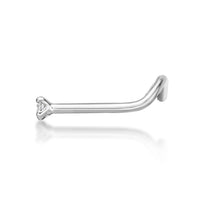 14K Gold Screw Diamond Nose Ring - 18G