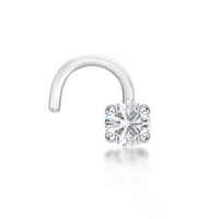 14K Gold Screw Diamond Nose Ring - 18G